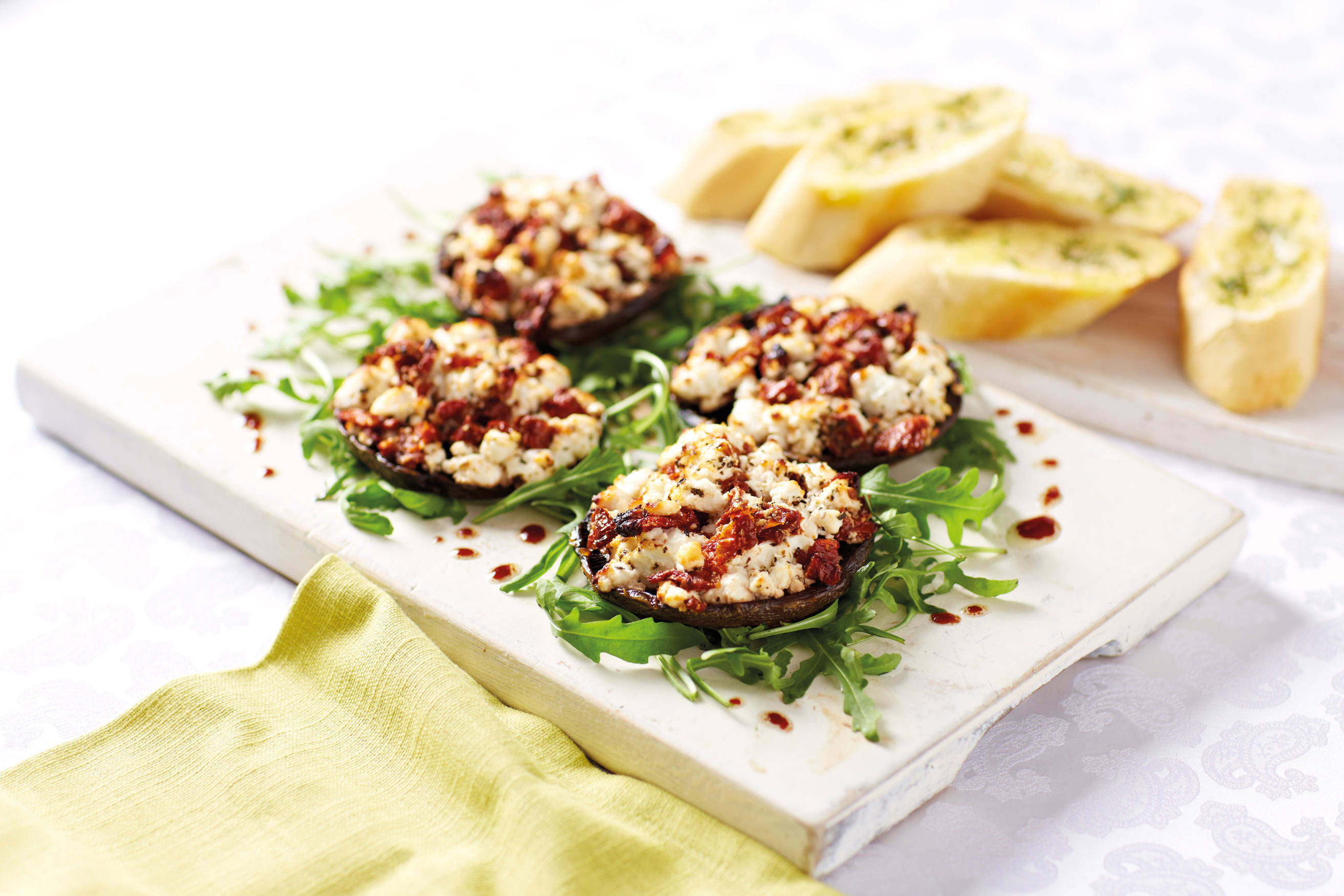 Baked Mushrooms with Goats Cheese and Sun Dried Tomatoes Recipe